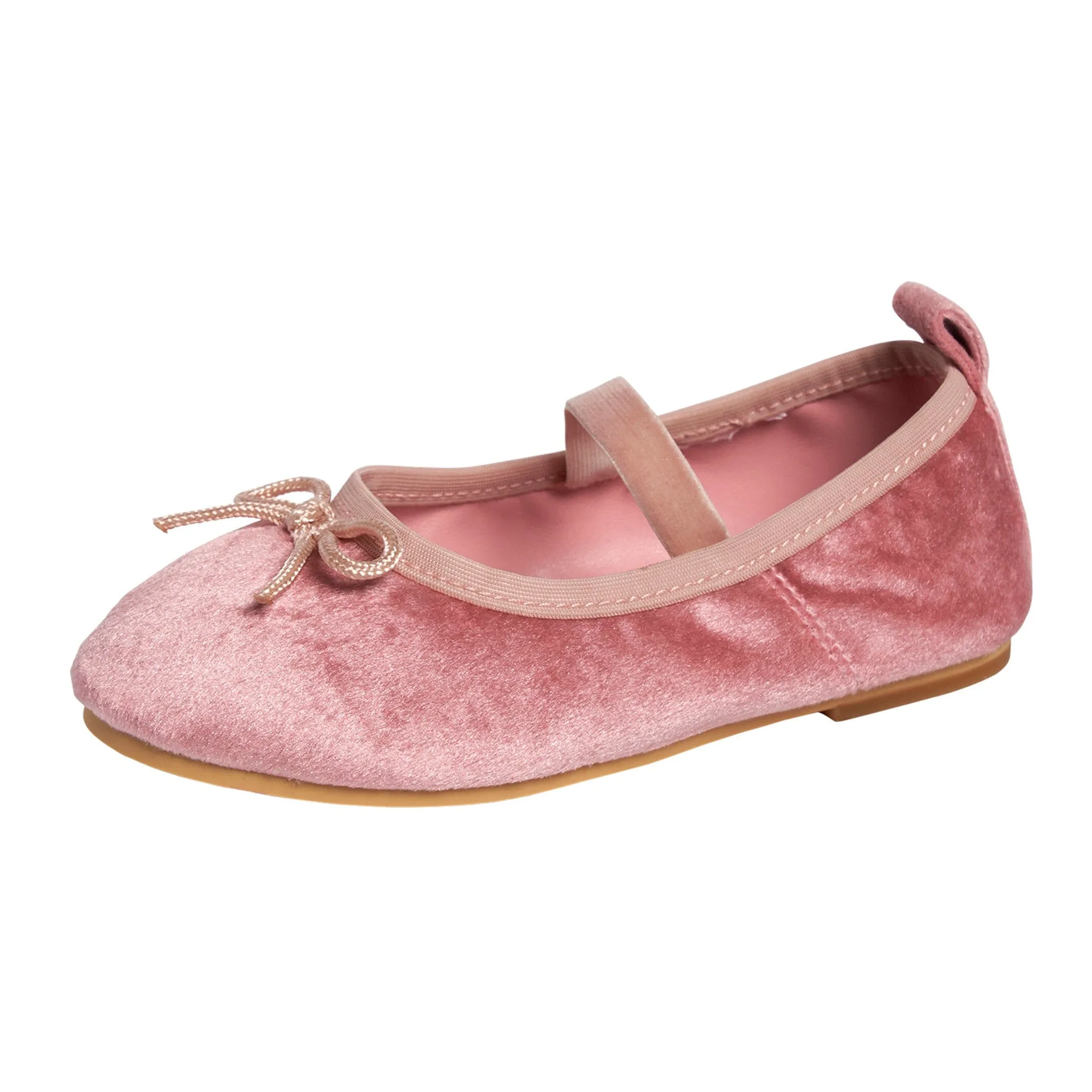 Infant & Toddler Girls Pink Velvet Ballet Flats