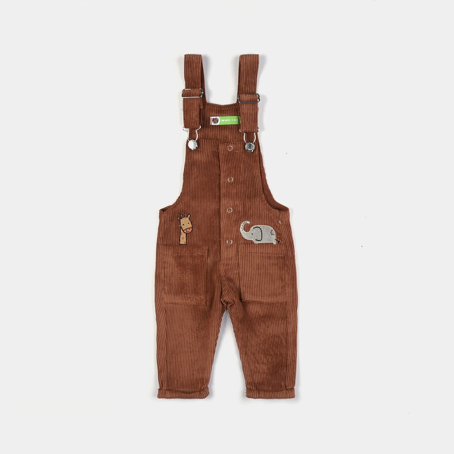 Infant Boys Corduroy Dangri Giraffe-Rust