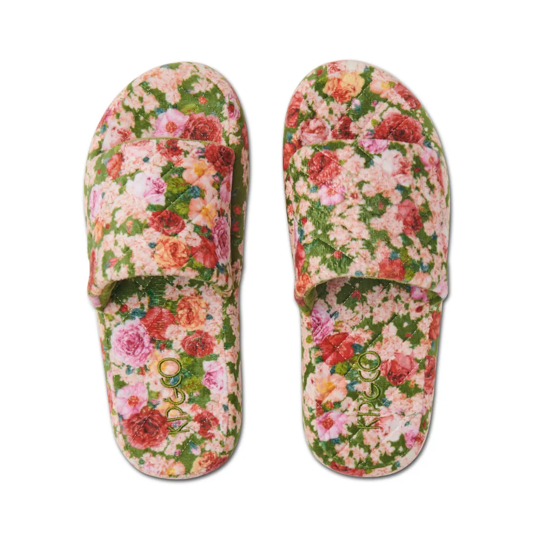 Kip & Co - Quilted Velvet Slippers - Rose Garden