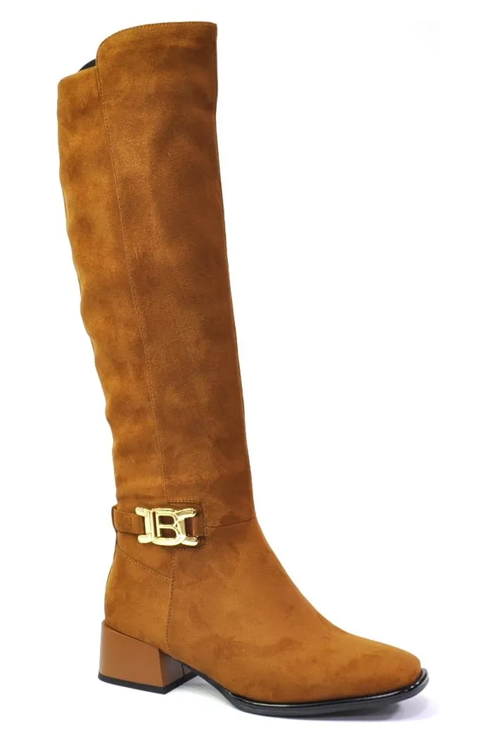 LAURA BIAGOTTI KNEE HIGH BOOT WITH GOLD DETAILING