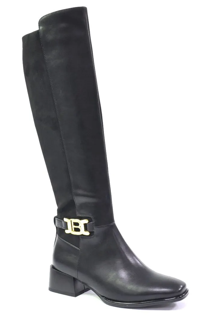 LAURA BIAGOTTI KNEE HIGH BOOT WITH GOLD DETAILING