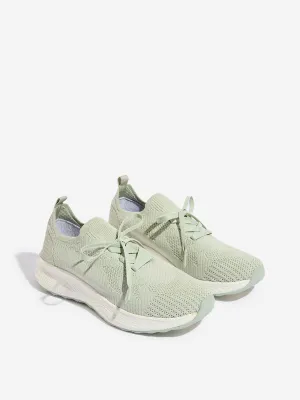 LUNA BLU Light Sage Knit-Textured Lace-Up Shoes