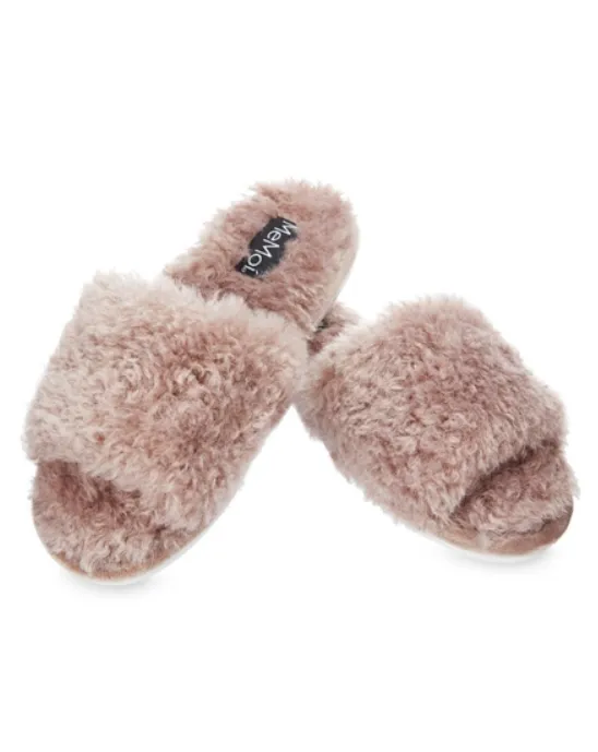 MeMoi Jacqueline Taupe Plush Slippers MZP07110-25109