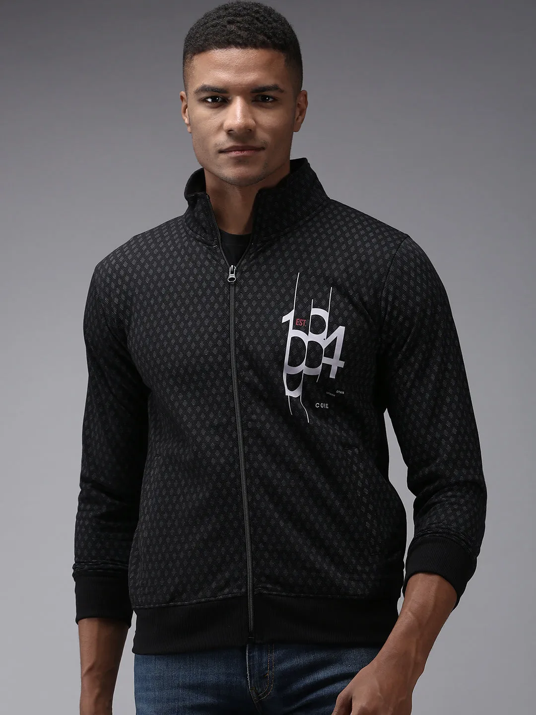 Men Black Printed Sweatshirt