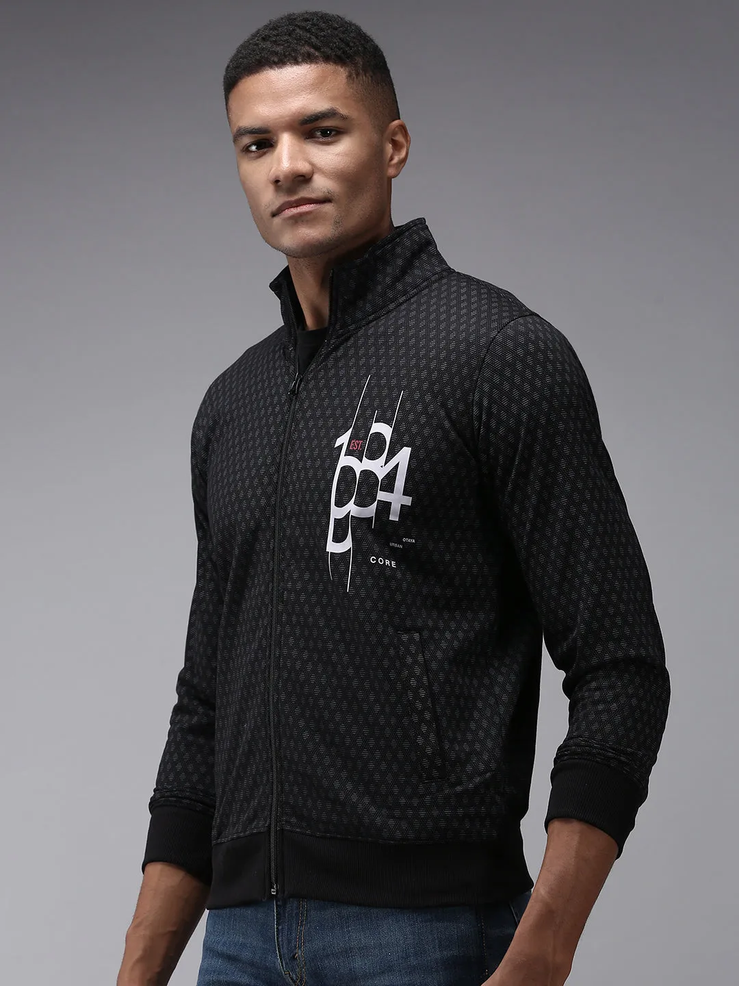 Men Black Printed Sweatshirt