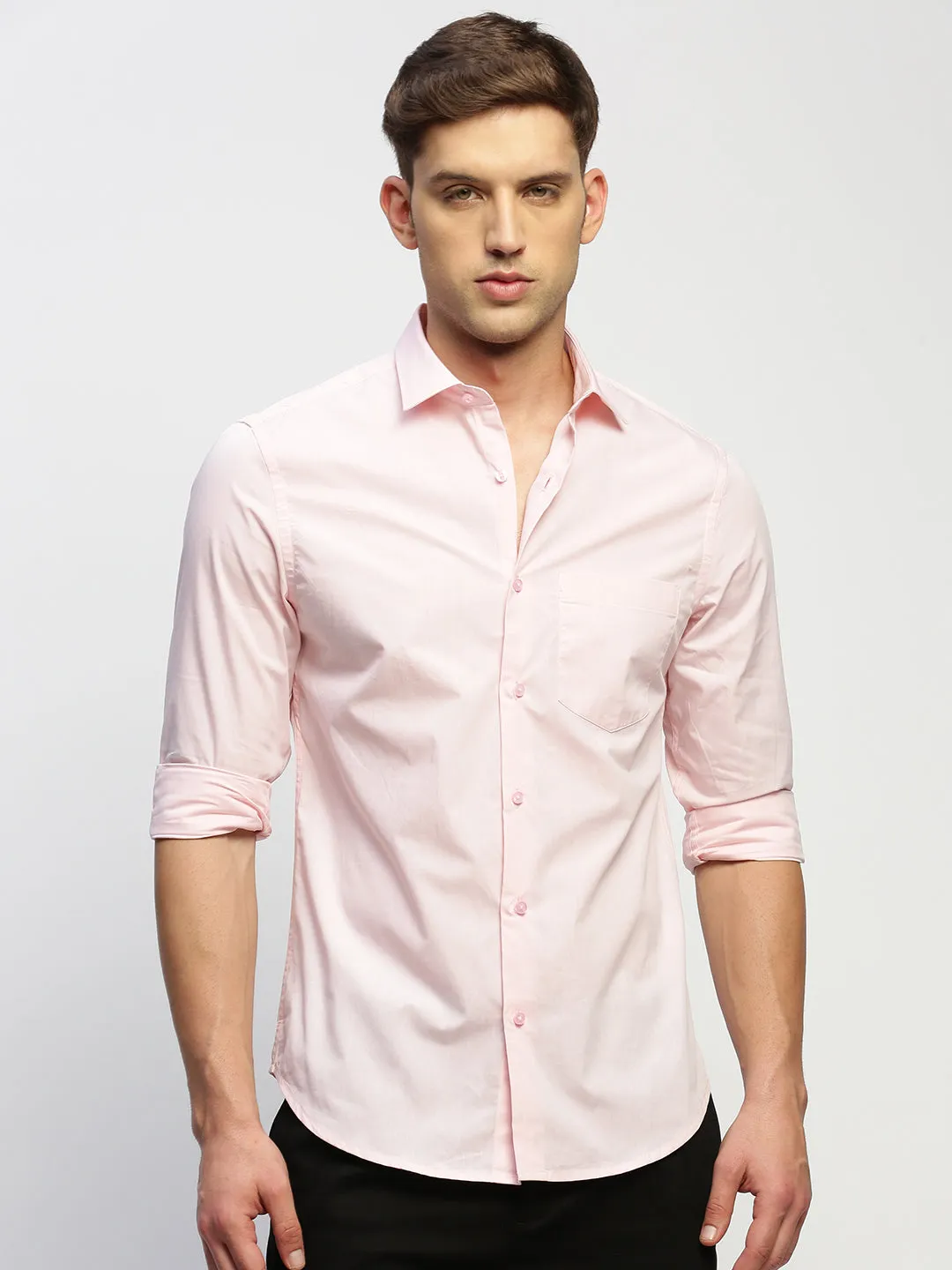 Men Pink Solid Shirt