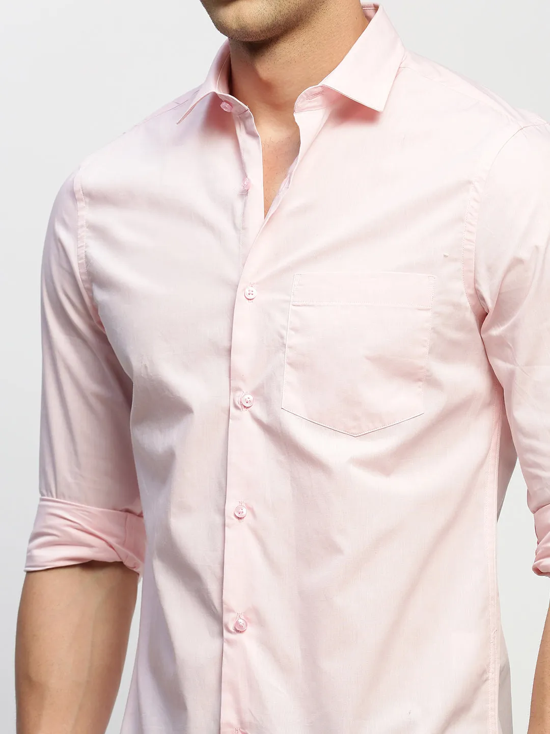 Men Pink Solid Shirt