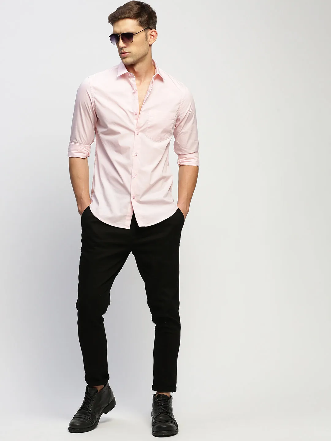 Men Pink Solid Shirt