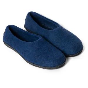 Men's Classic Wool Slippers - Dark Blue