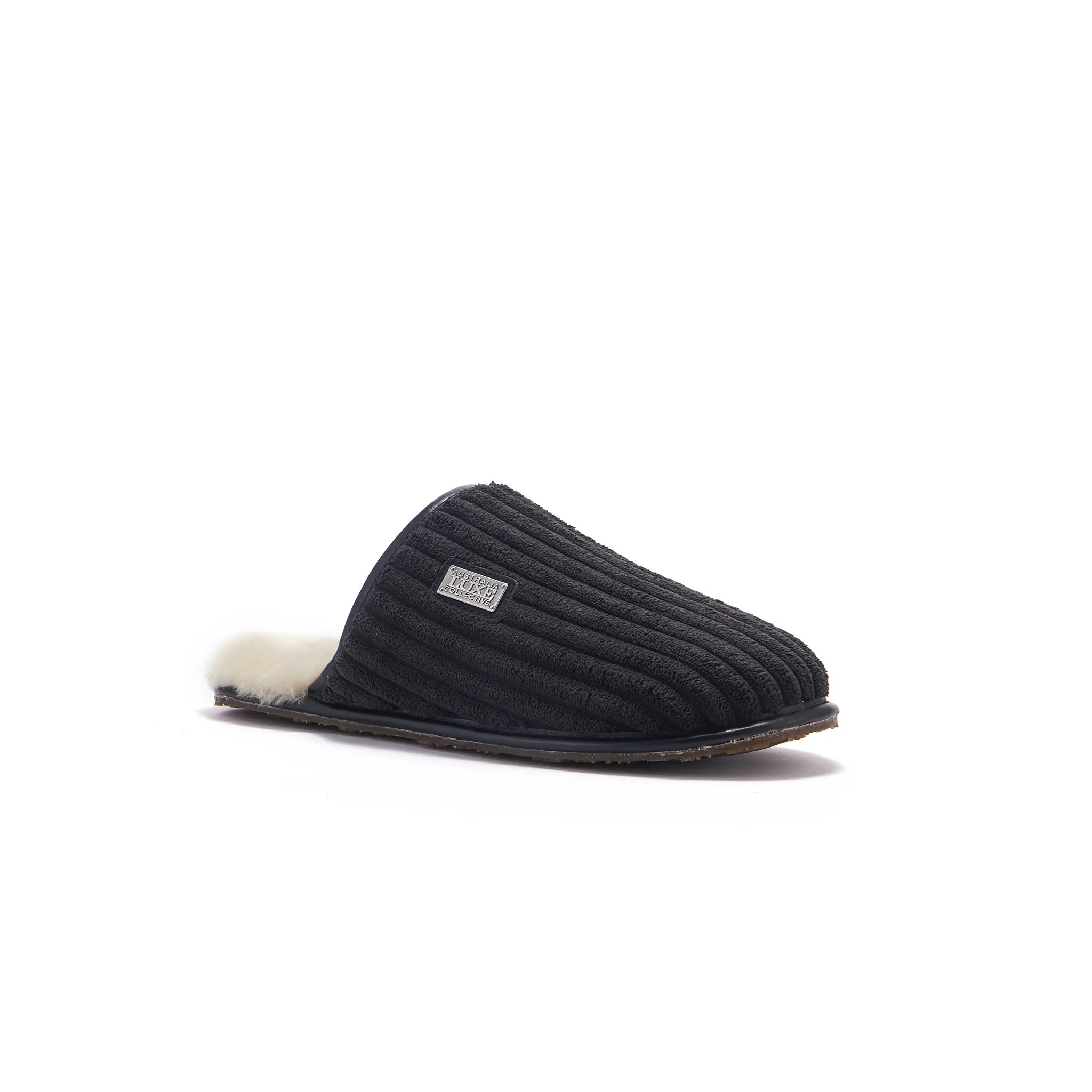 MENS CLOSED MULE CORD BLACK