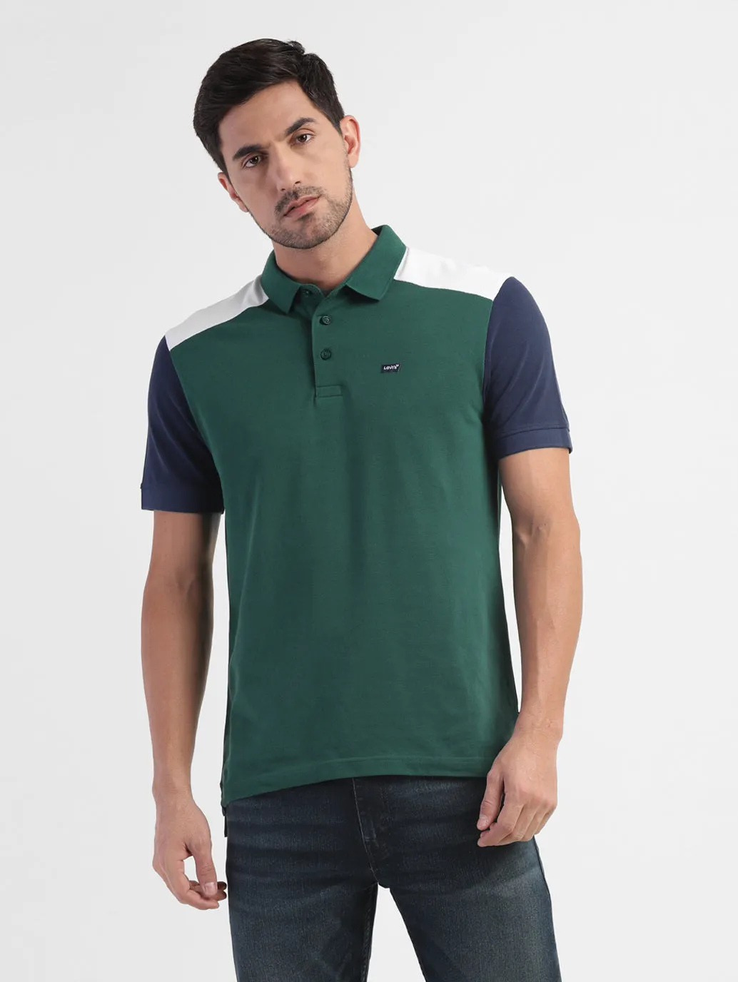 Men's Colorblock Regular Fit Polo T-shirt