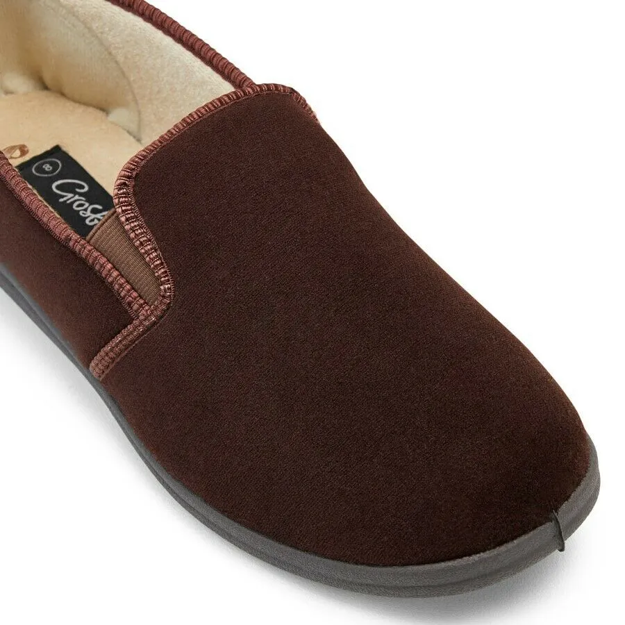 Mens Grosby Percy Slippers Chocolate