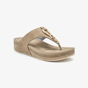 Metallic Buckle Thong Women Chappals