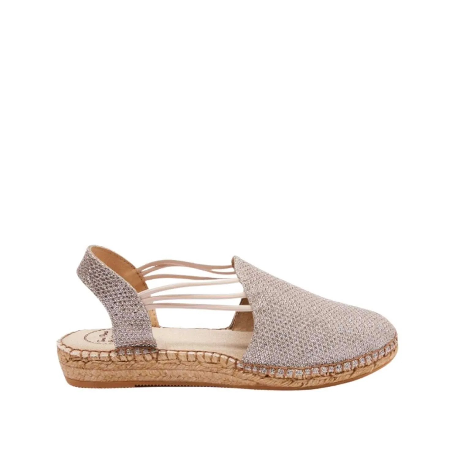 Metallic Cotton Blend Wedge Espadrille for Women - Noa-S