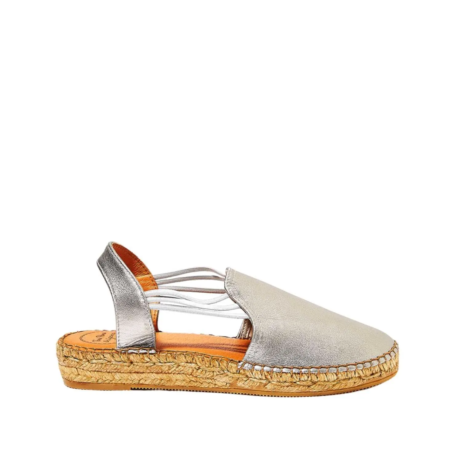 Metallic Leather Wedge Espadrille for Women - Noelia