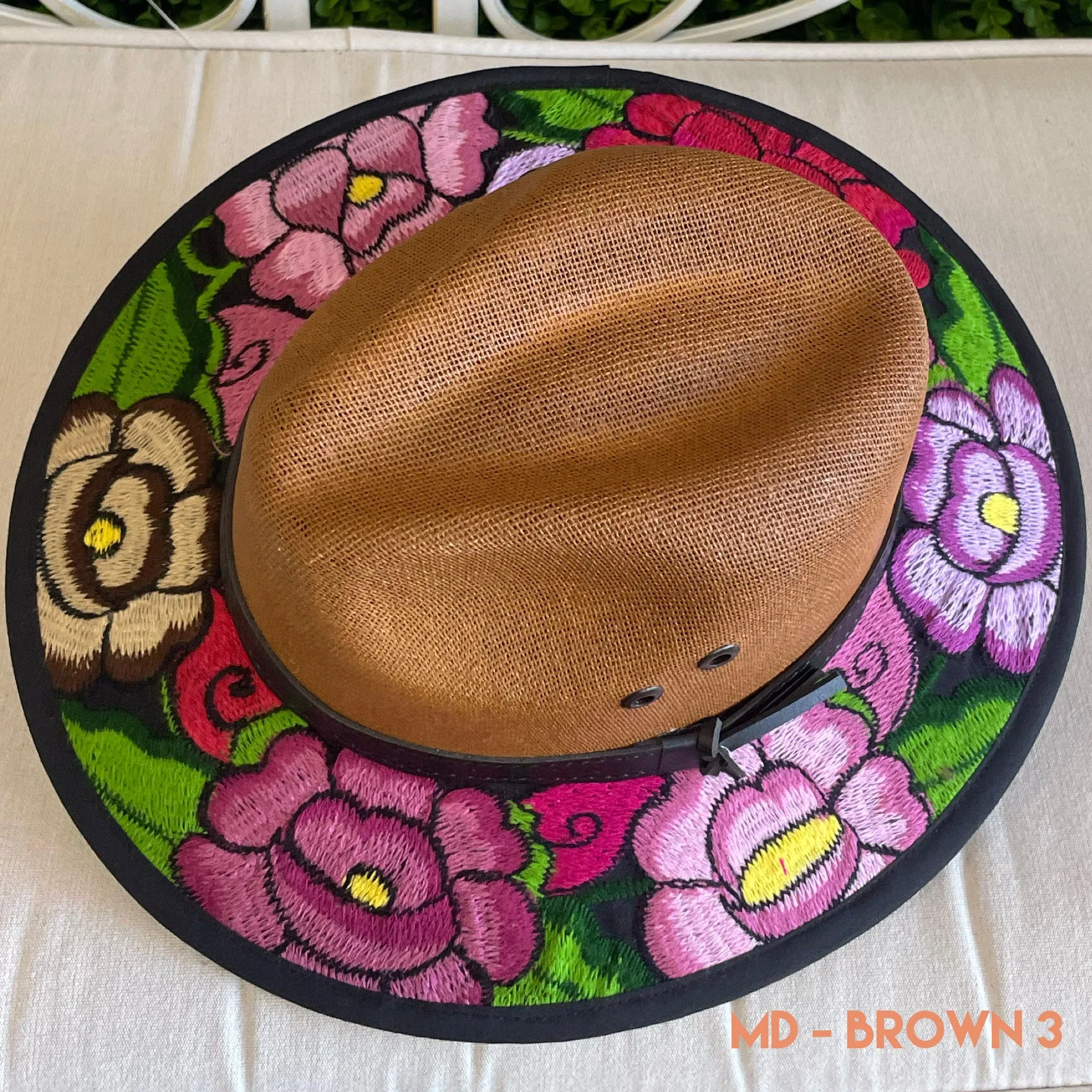 Mexican Embroidered Sun Hat Zinnia