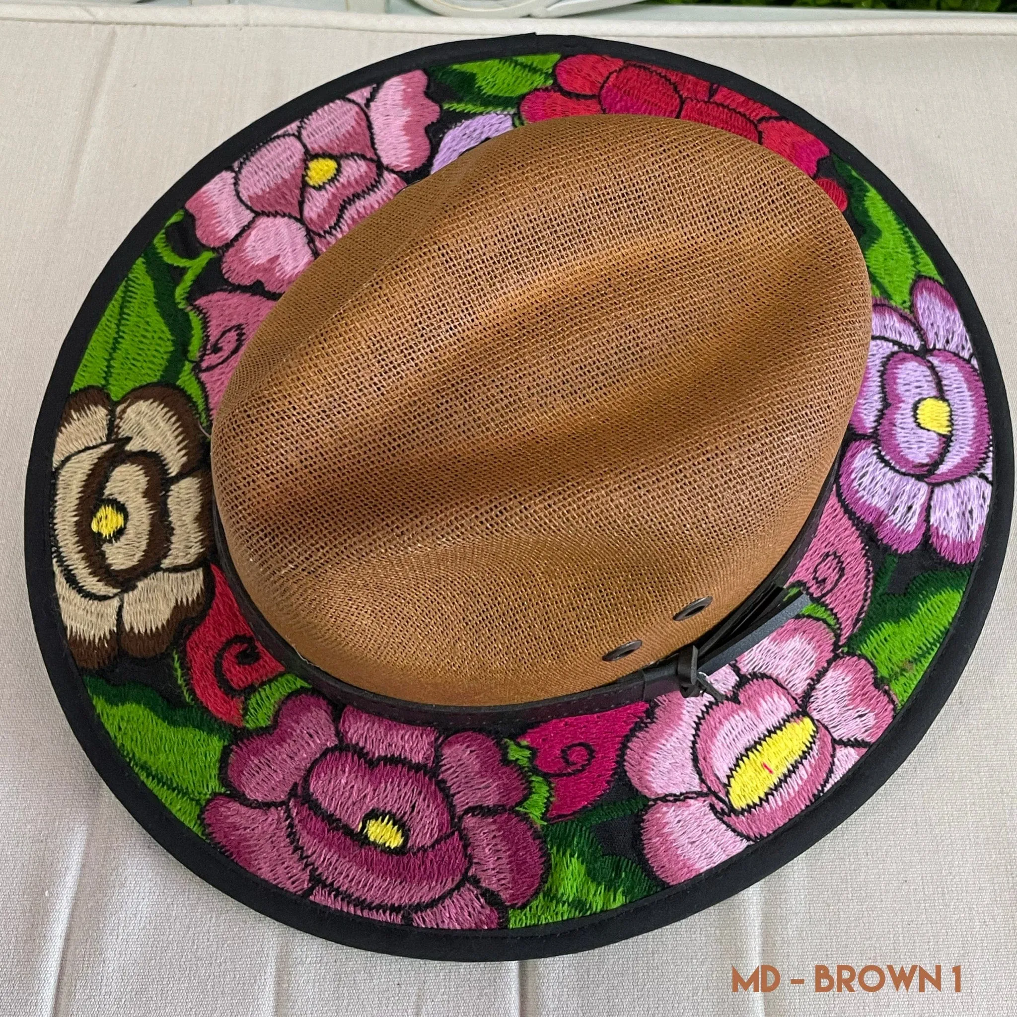 Mexican Embroidered Sun Hat Zinnia