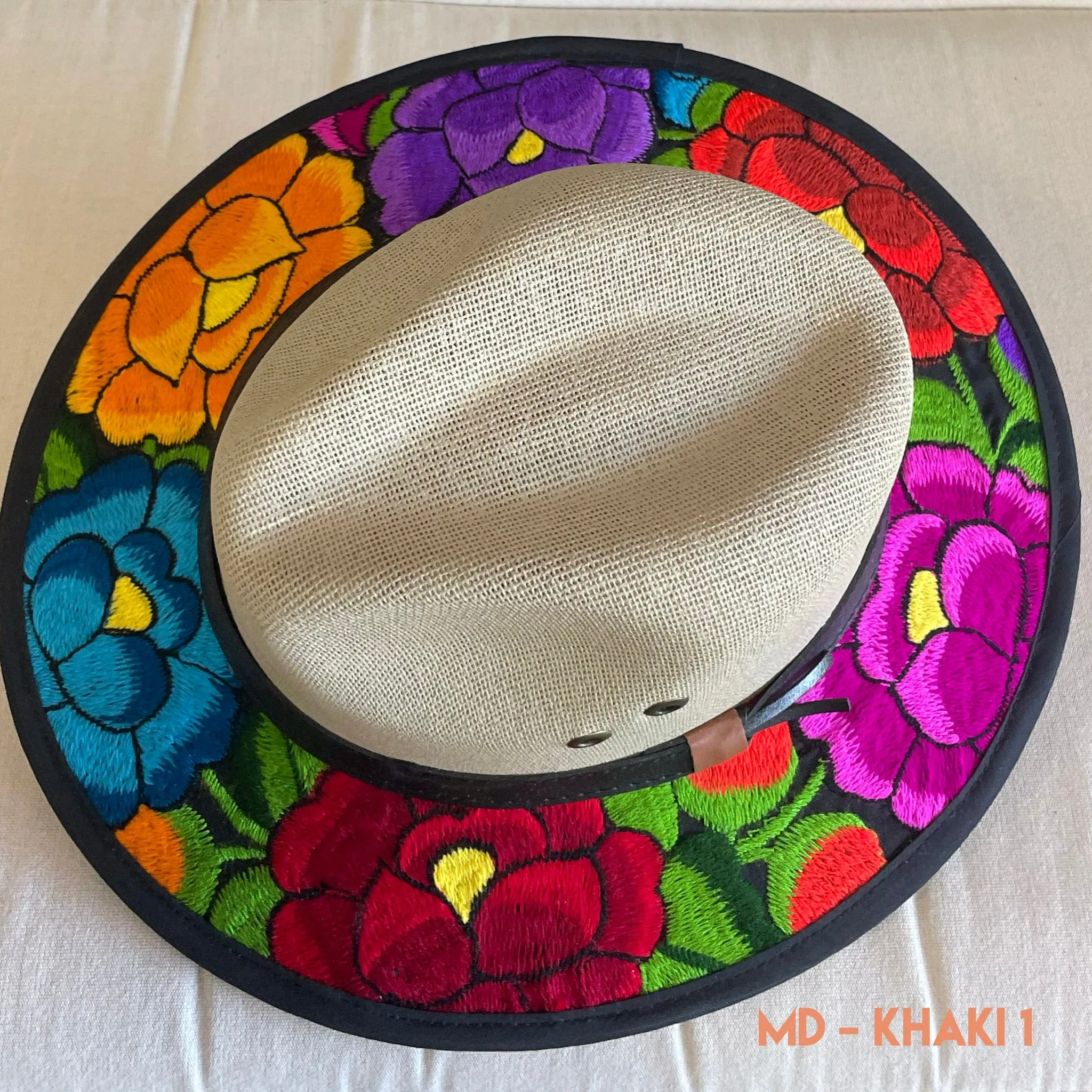 Mexican Embroidered Sun Hat Zinnia