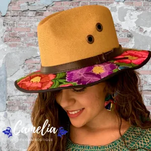 Mexican Embroidered Sun Hat Zinnia