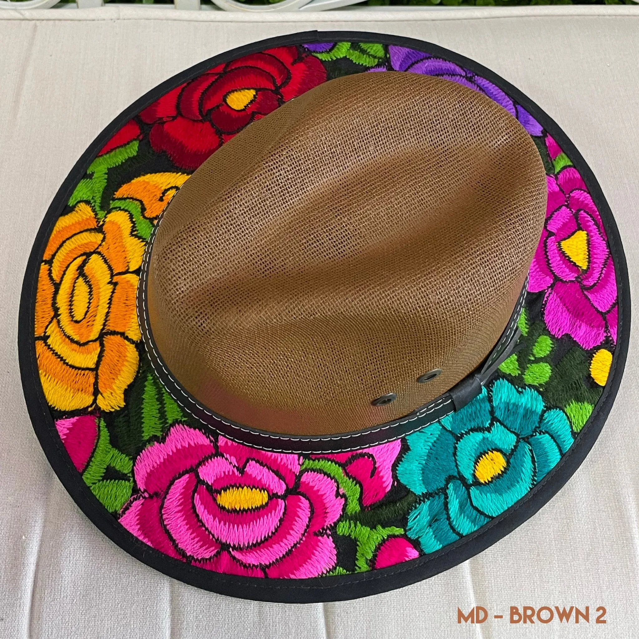 Mexican Embroidered Sun Hat Zinnia