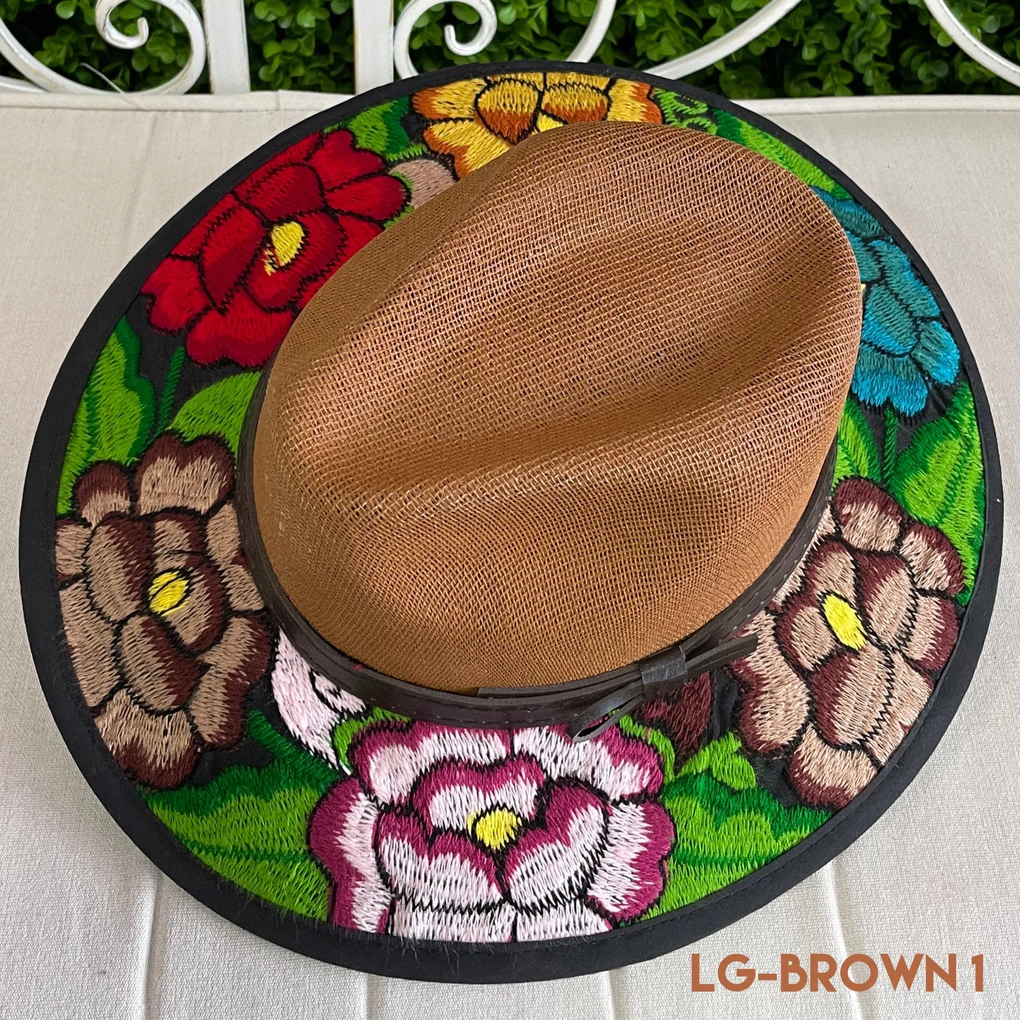 Mexican Embroidered Sun Hat Zinnia