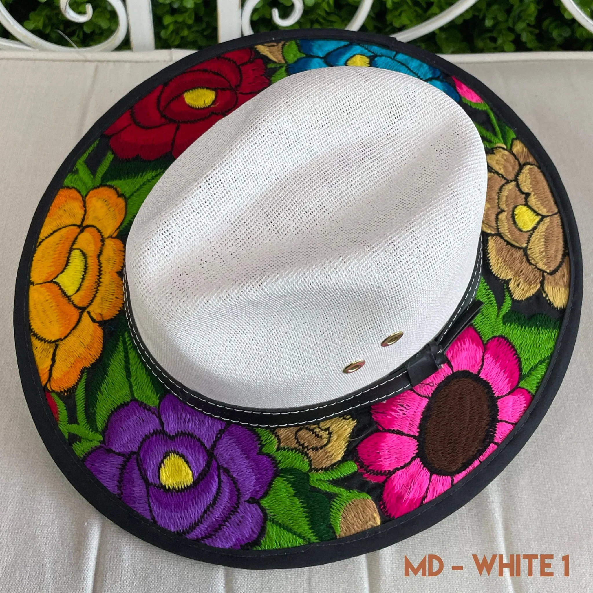 Mexican Embroidered Sun Hat Zinnia