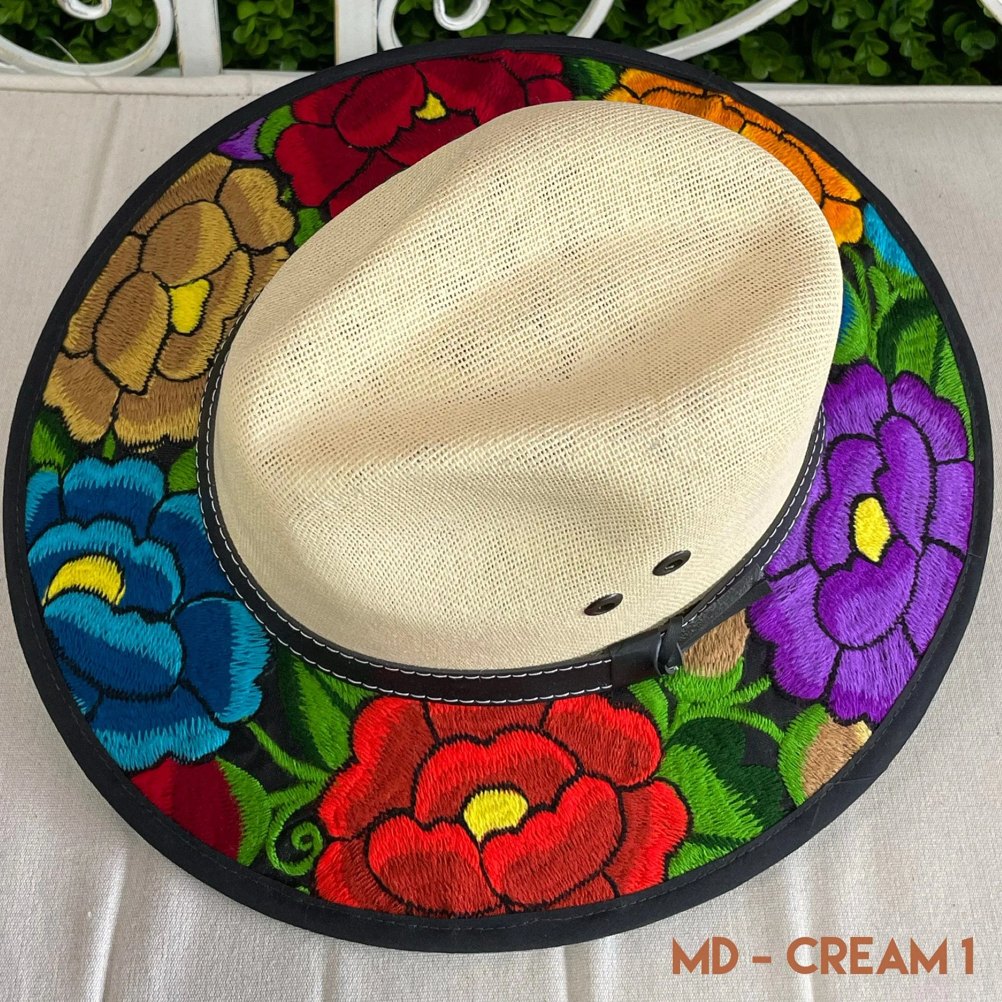 Mexican Embroidered Sun Hat Zinnia