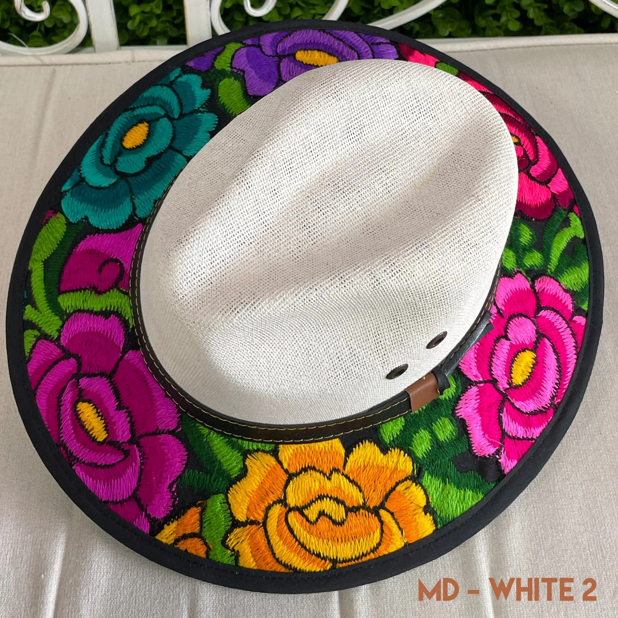 Mexican Embroidered Sun Hat Zinnia