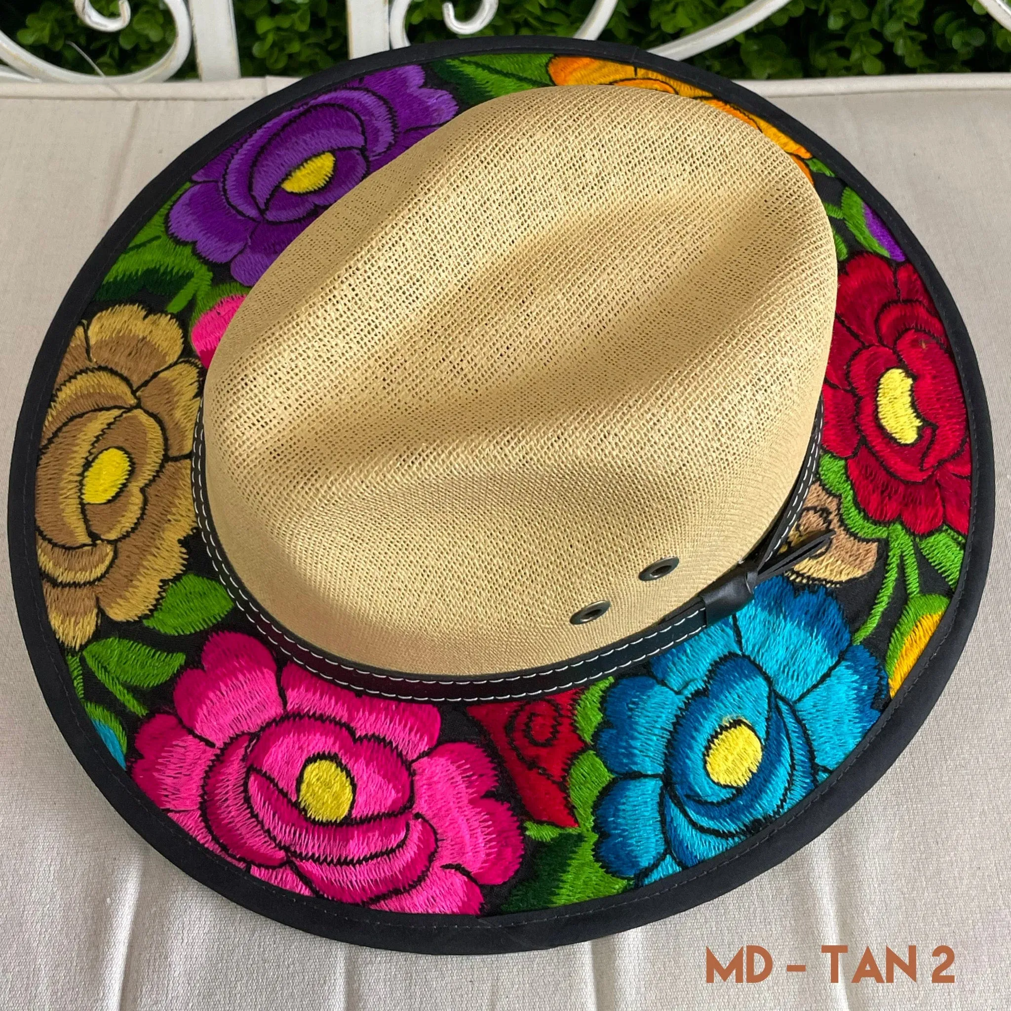 Mexican Embroidered Sun Hat Zinnia