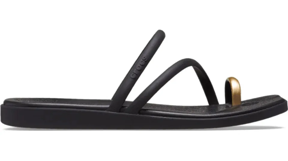 Miami Metallic Toe Loop Sandal - black