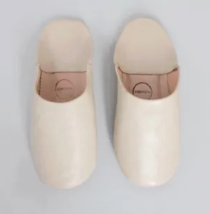 Moroccan Babouche Slippers - Chalk