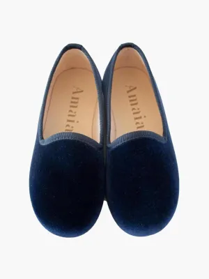 Navy vvelvet slipper shoes