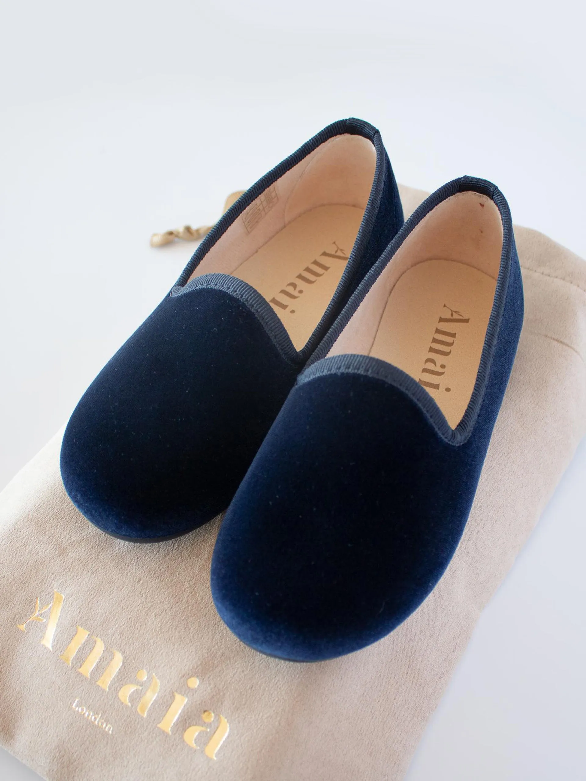 Navy vvelvet slipper shoes