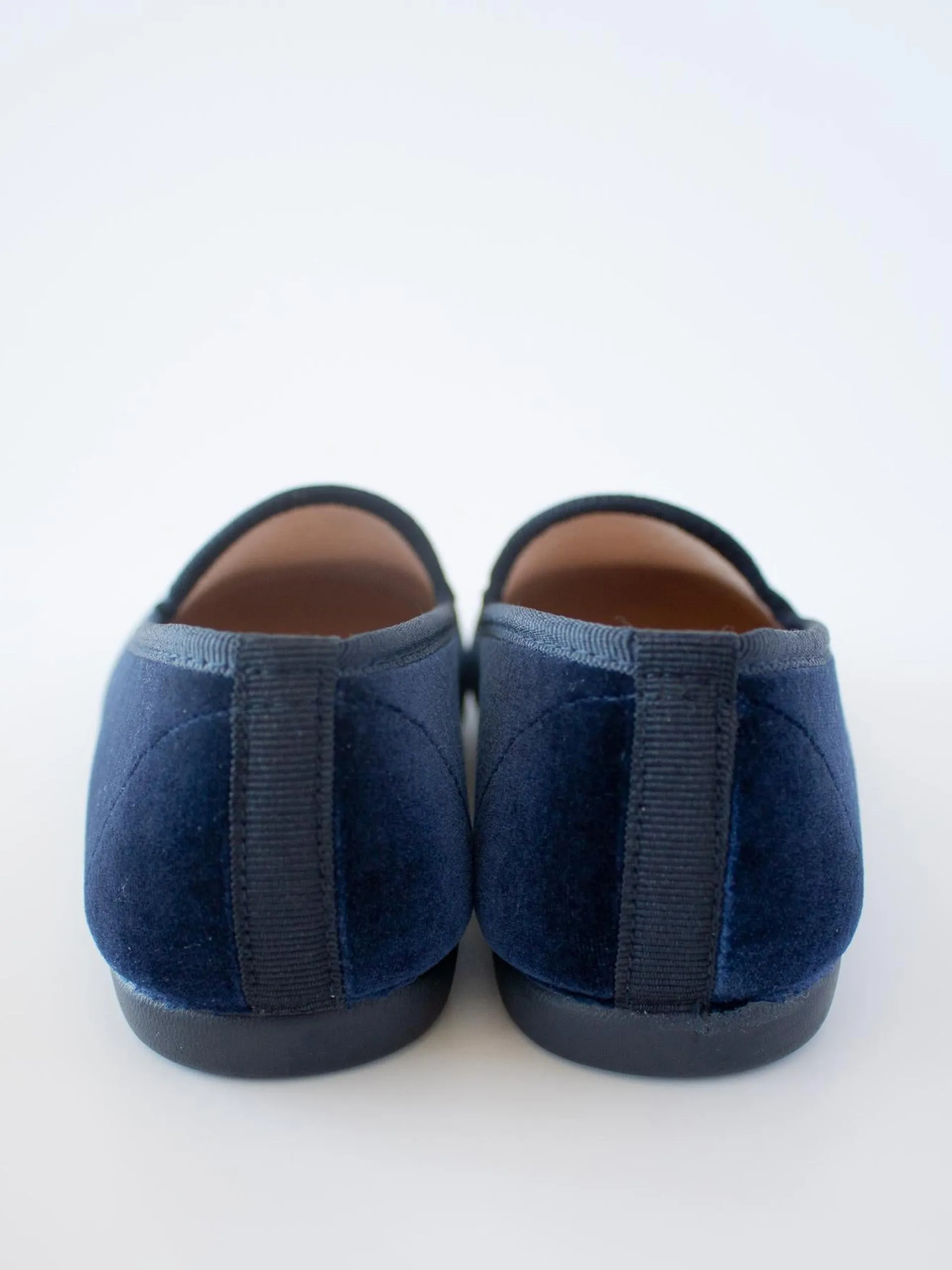 Navy vvelvet slipper shoes