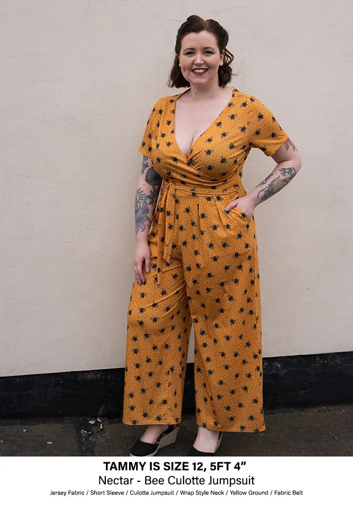 Nectar Bee Print Culotte Leg Jumpsuit