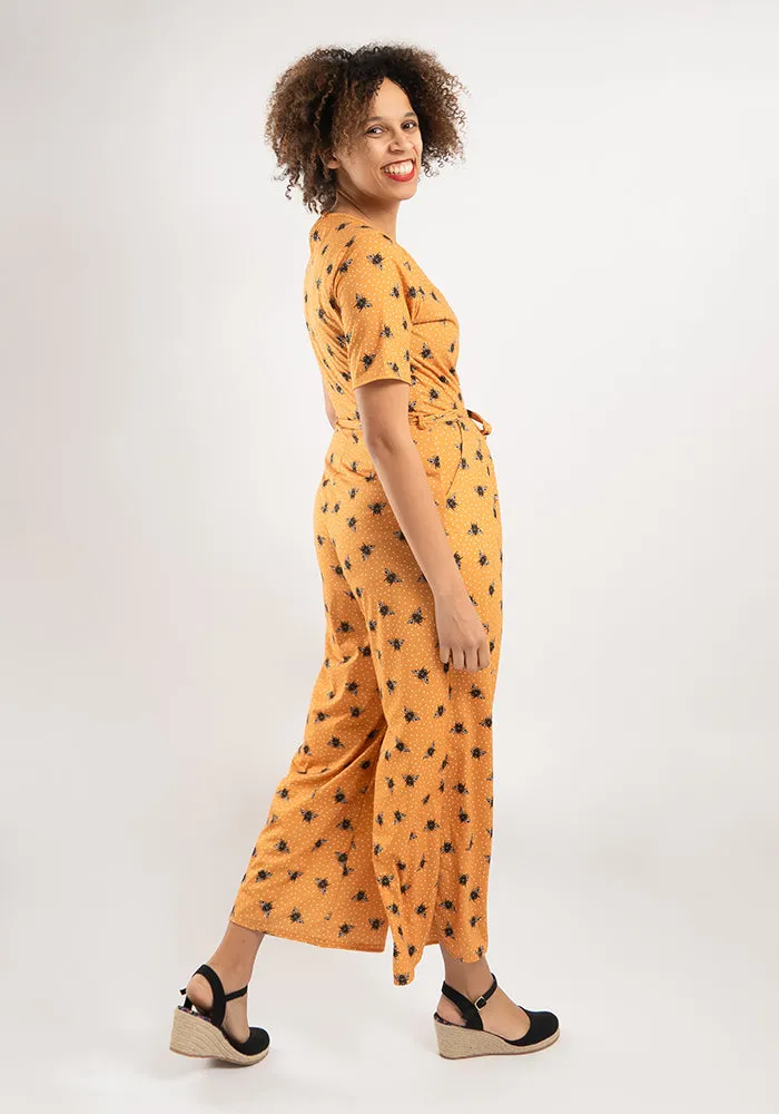 Nectar Bee Print Culotte Leg Jumpsuit