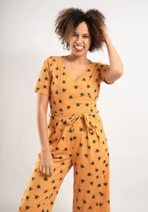 Nectar Bee Print Culotte Leg Jumpsuit