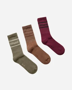 New Suck Socks 3-pack - Earth/Forest Green/Plum Wine