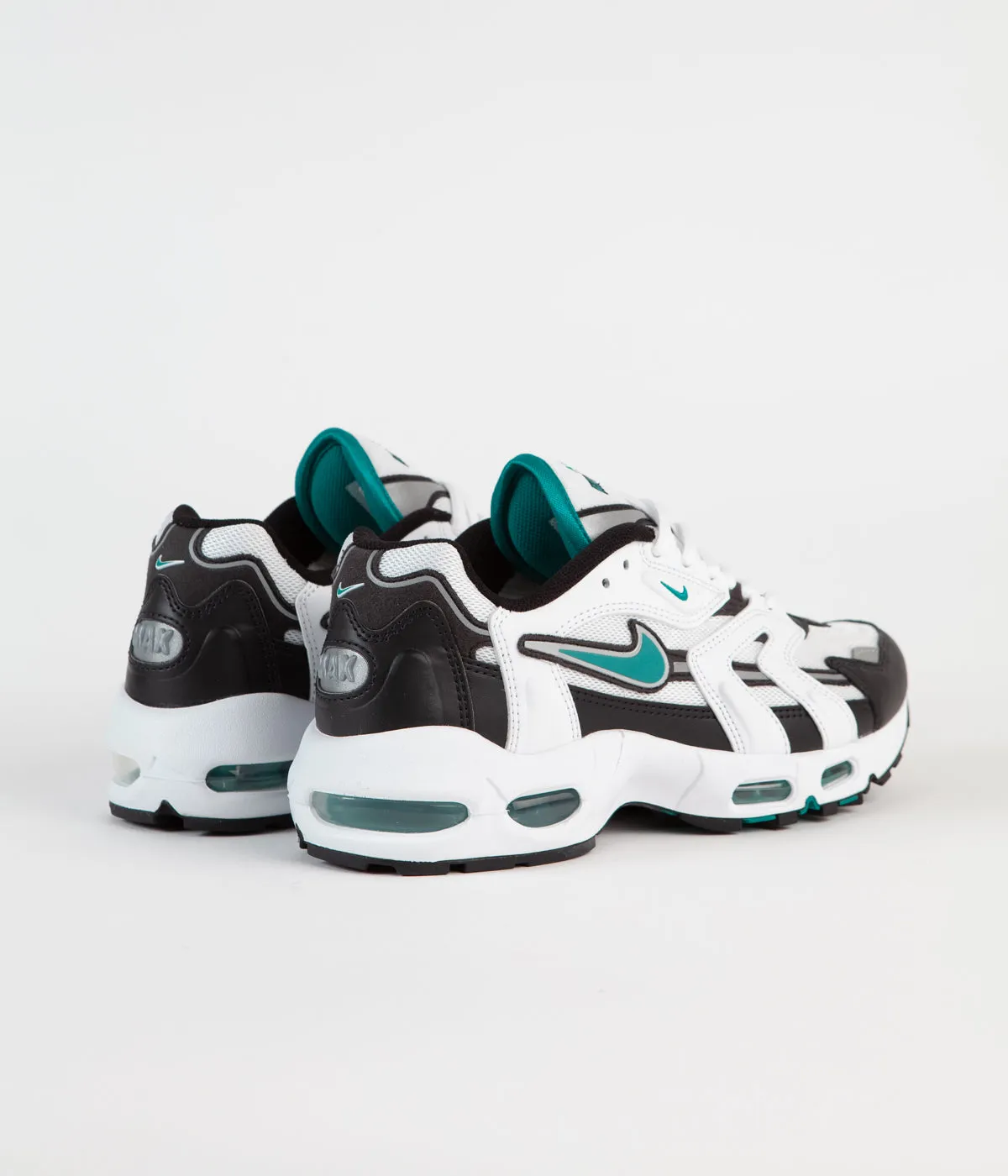 Nike Air Max 96 II Shoes - White / Mystic Teal - Black - Reflect Silver