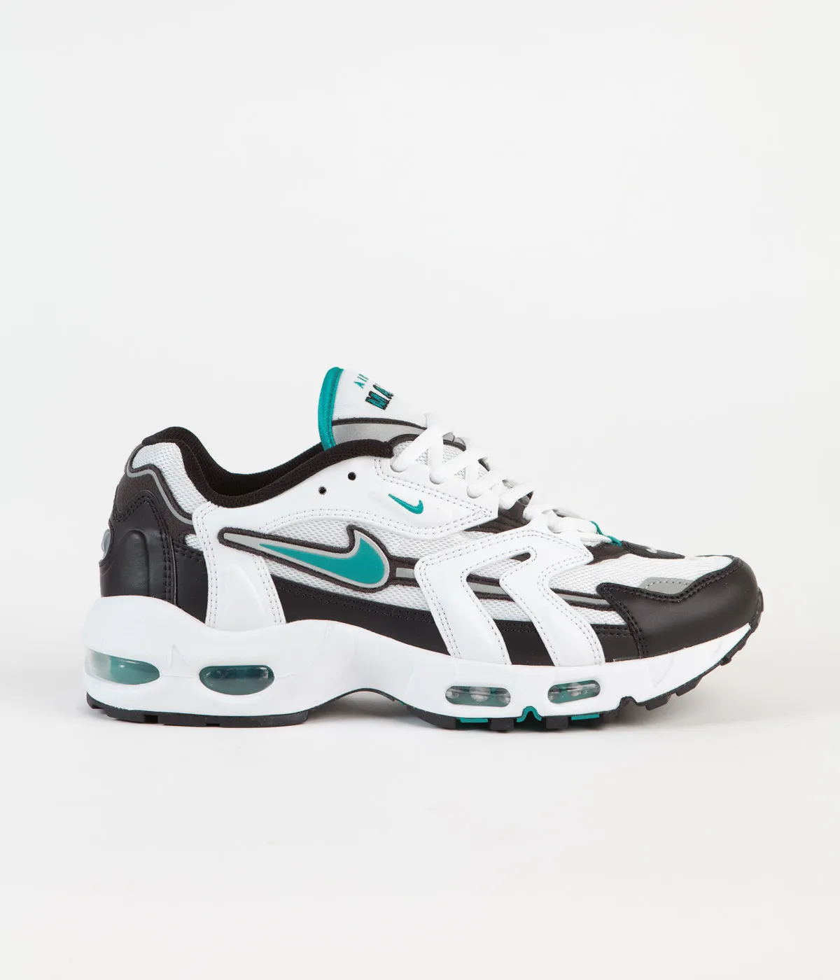 Nike Air Max 96 II Shoes - White / Mystic Teal - Black - Reflect Silver