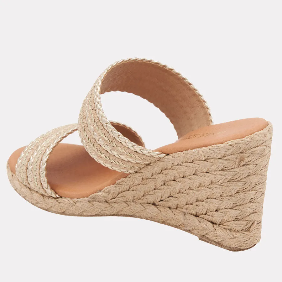 Nolita Natural Platino Stripe Espadrille Wedge