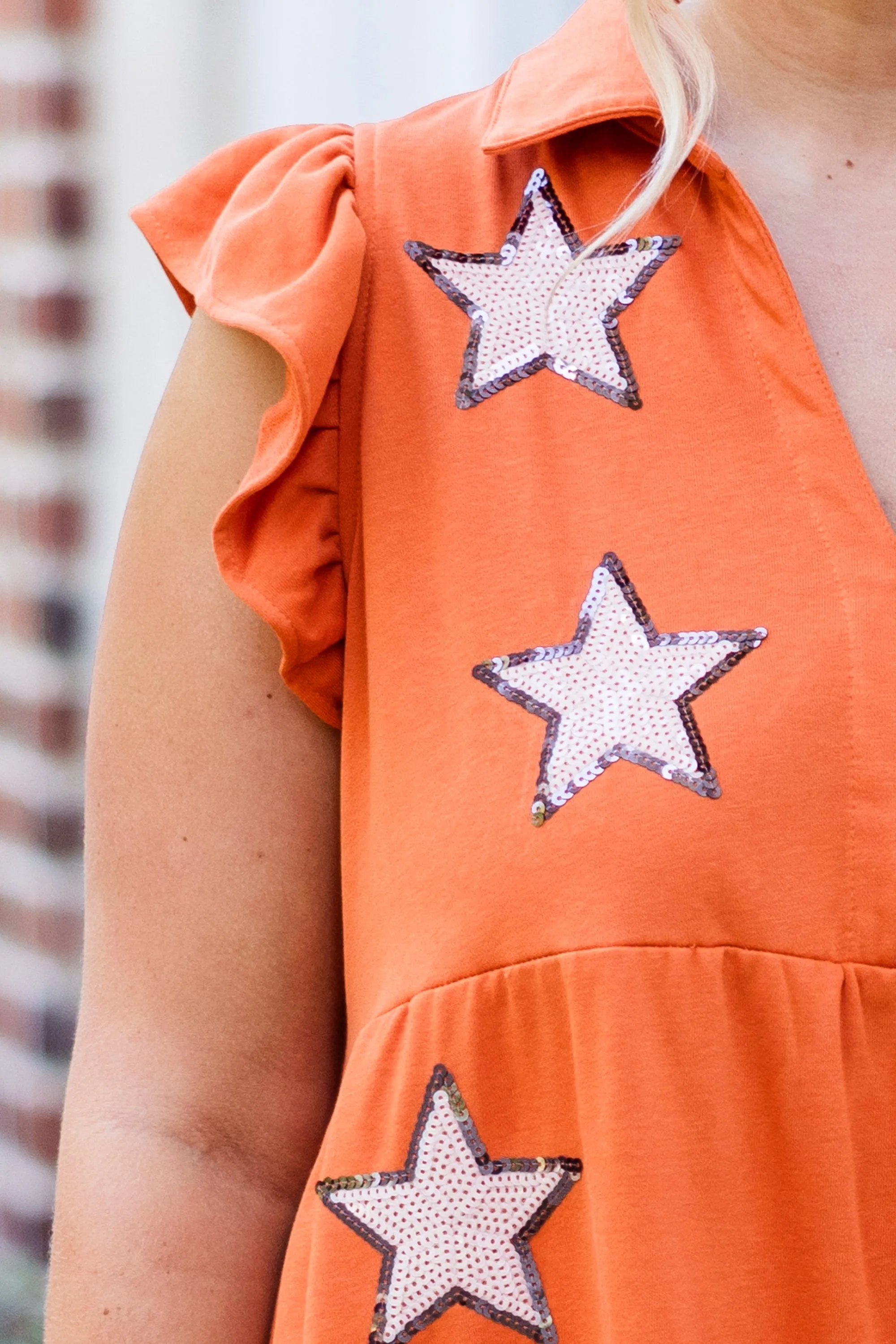 Oh My Stars Dress, Burnt Orange