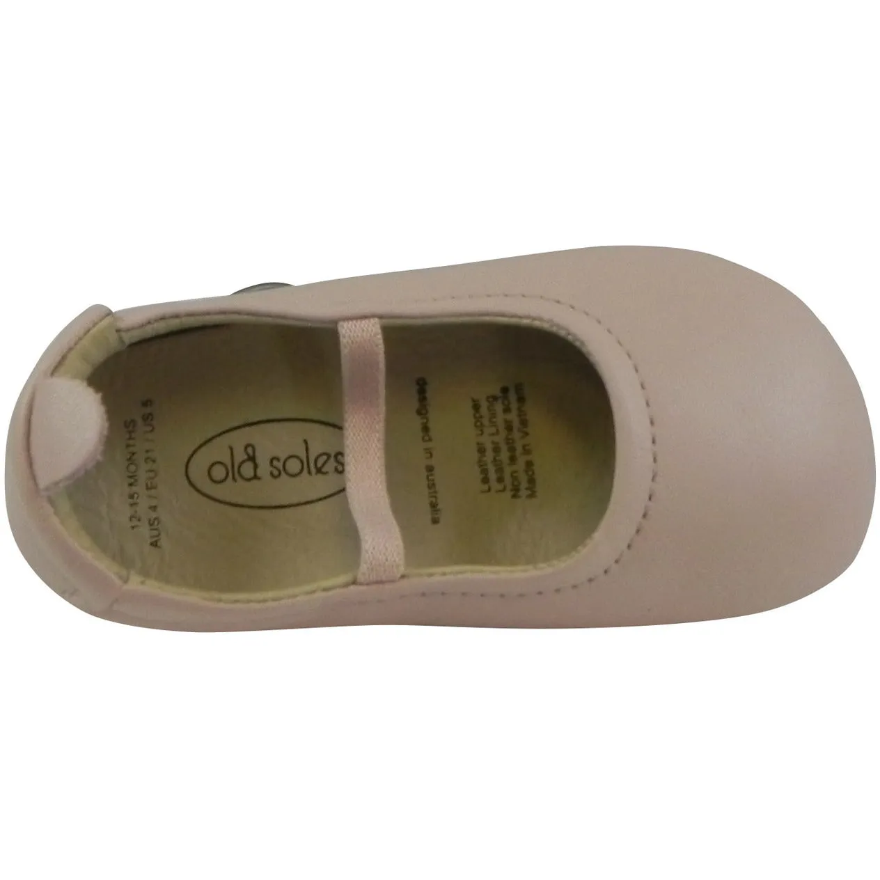 Old Soles Girl's 013 Powder Pink Leather Luxury Ballet Flat