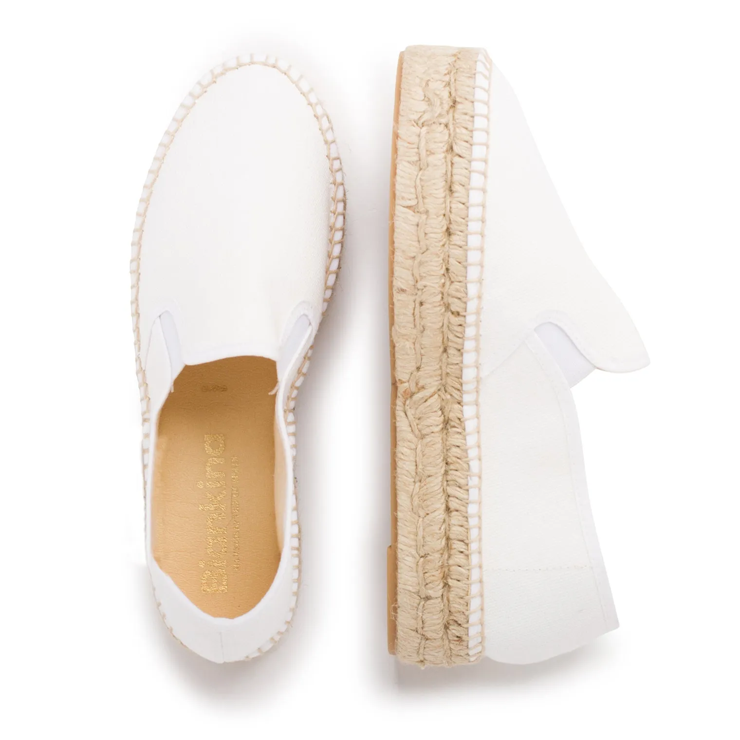 Palma Canvas Espadrille Platform Slip On - White