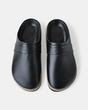 Palmer Leather Mule - Black