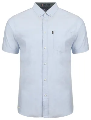 Pittsburg Short Sleeve Cotton Twill Shirt in Placid Blue - Le Shark