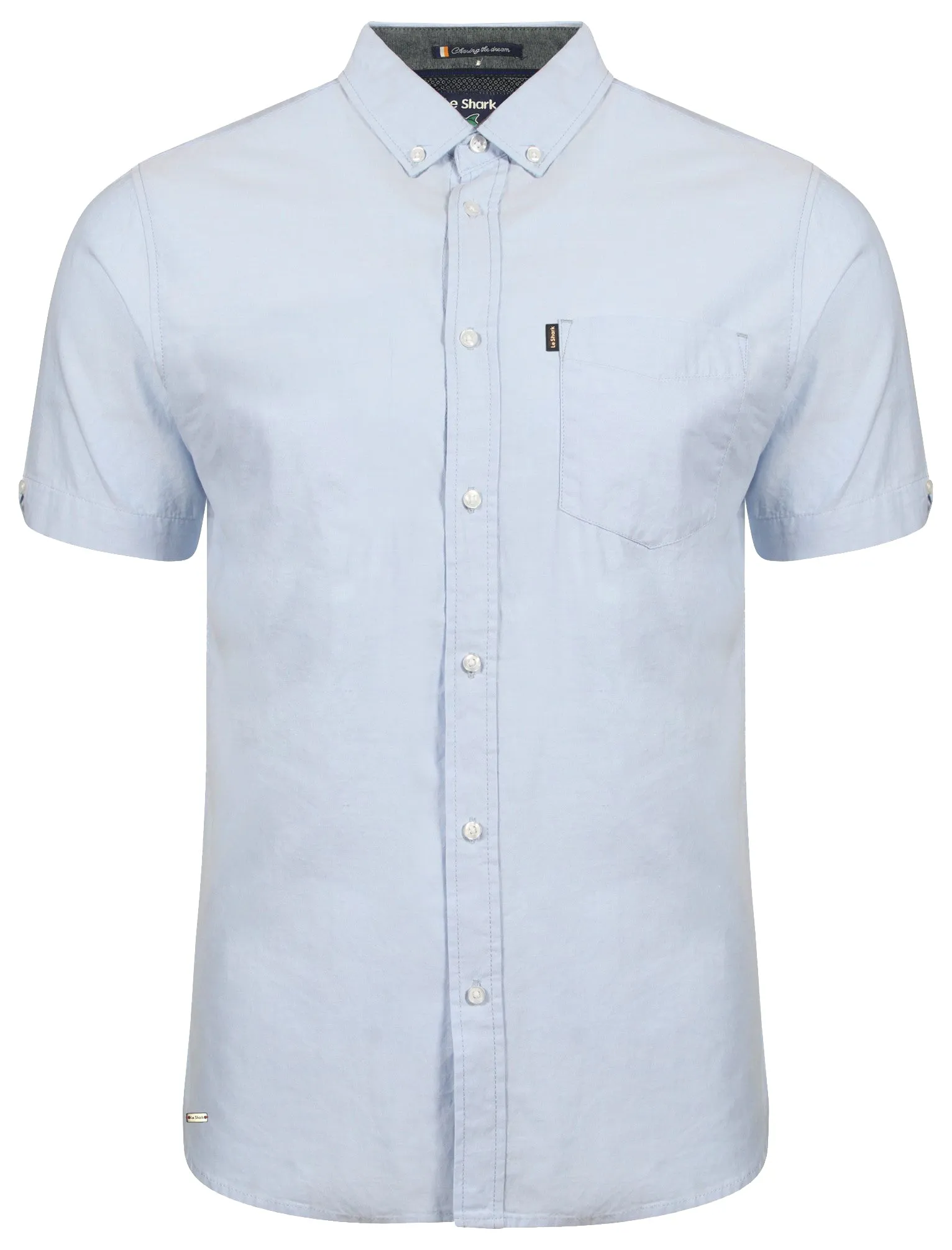 Pittsburg Short Sleeve Cotton Twill Shirt in Placid Blue - Le Shark