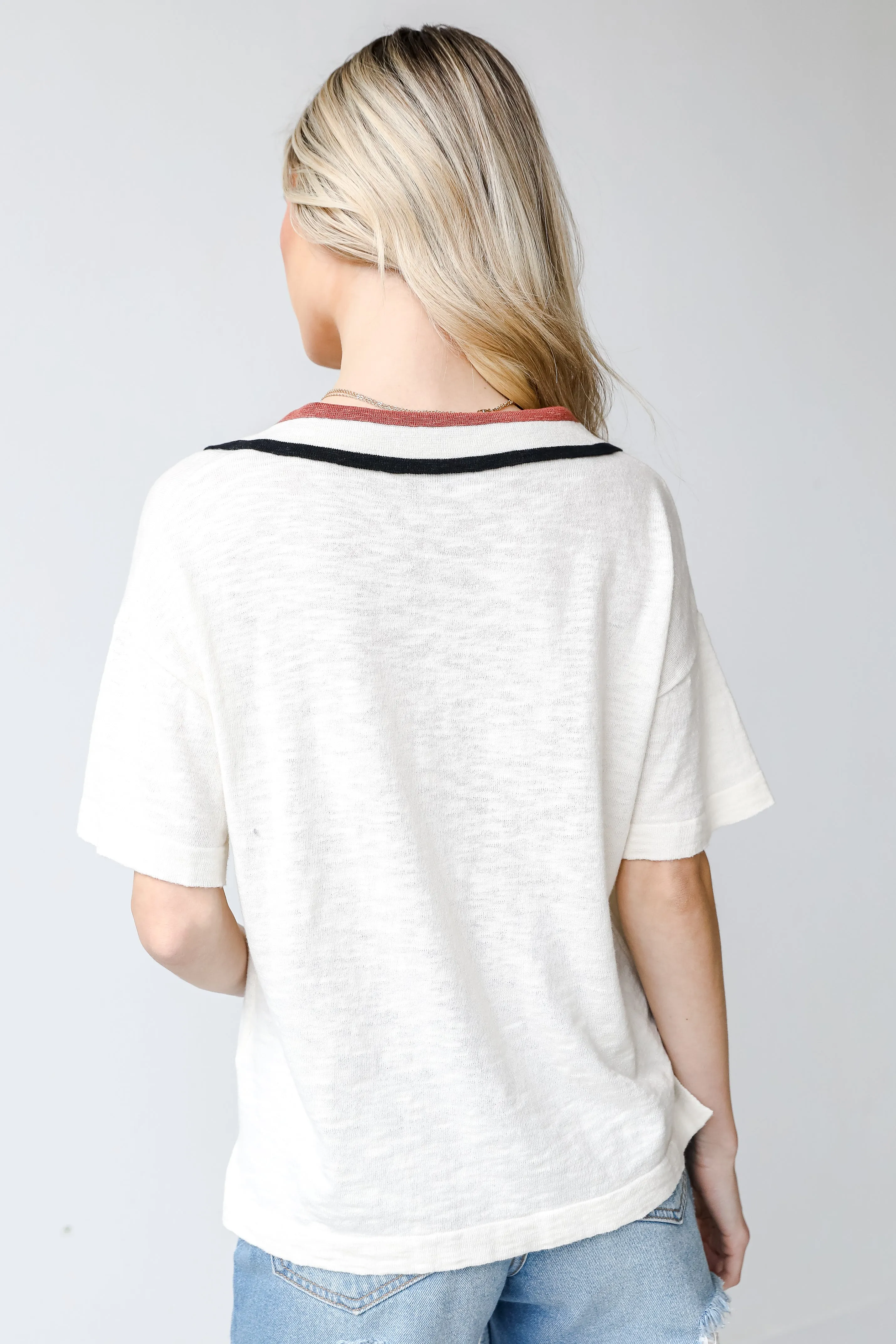 Prep Effect Collared Knit Top