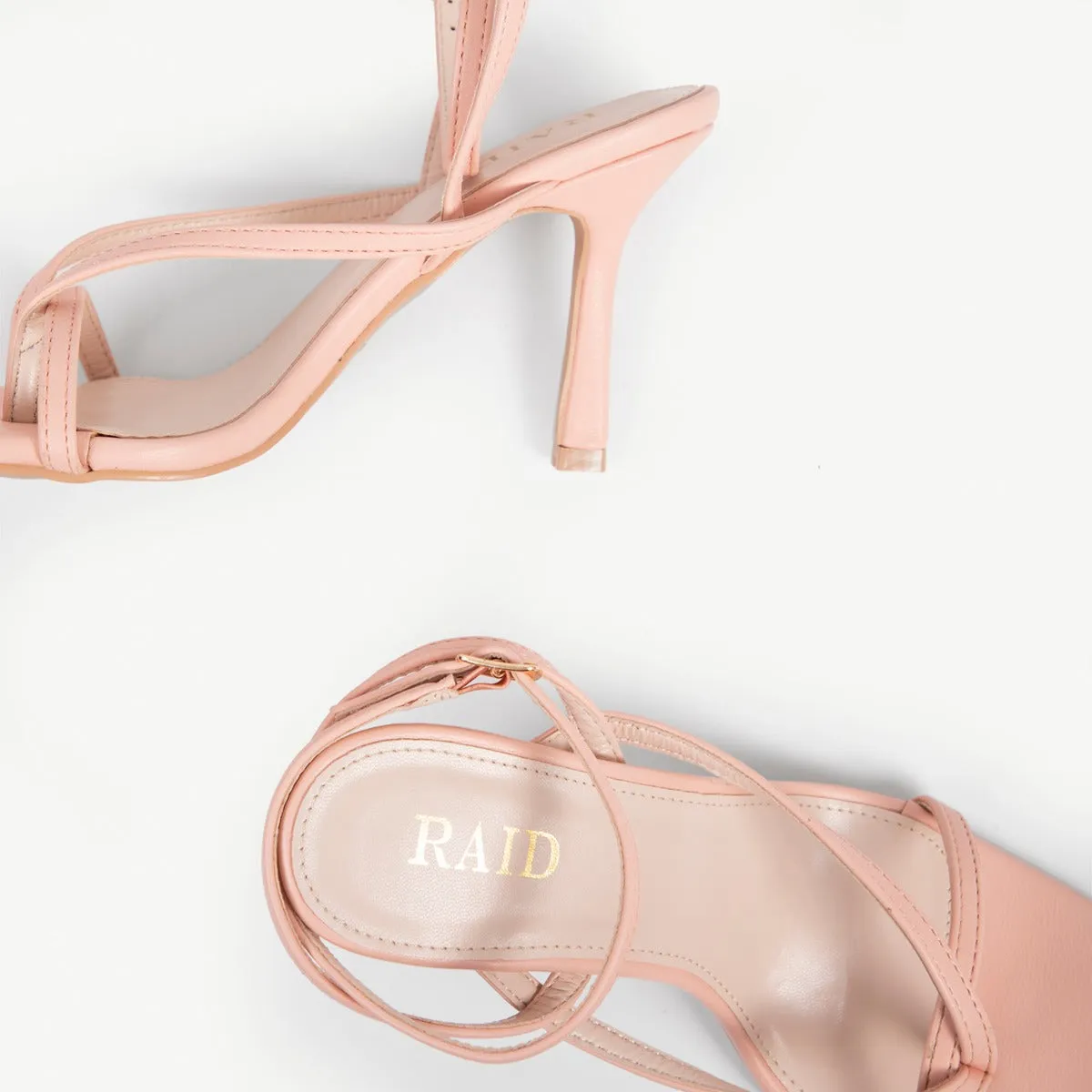 RAID Dorneah Square Toe Post Sandal In Peach