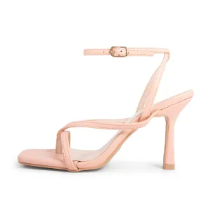 RAID Dorneah Square Toe Post Sandal In Peach